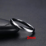 High Quality Classic Plain Anti Scratch 2/3/4/6mm Tungsten Rings for Women - Wedding Bands Fashion Jewelry