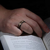 Excellent Black With Gold Color Brushed Tungsten Carbide Ring For Men 6/8mm Wedding Bands Male Engagement Rings