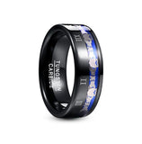 Super Black Plating Claddagh Pattern Engraved Roman Numeral 8mm Wide Tungsten Steel Men's Ring Tungsten Carbide Ring