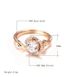 Awesome Lucky Flower AAA Zircon Diamonds Rose Flower Filled 14K Rose Gold Vintage Style Rings Vintage Fine Jewelry