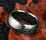 Amazing High Quality Engraved Chinese Buddhist Texts Tungsten Rings for Men - Religions Lucky Jewelry