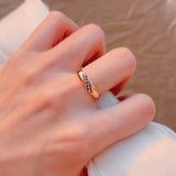 Vintage Blue AAA Zircon Crystals 14K Filled Rose Gold Luxury Ethnic Party Wedding  Women Rings Trend Fine Jewelry