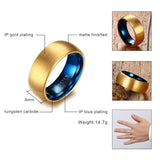 Black Interface Matt Surface Tungsten Carbide Rings for Men 8mm Wedding Bands, Classic Men Jewelry Anniversary Gift