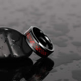 Amazing Tungsten Black Ring for Men Celtic Dragon Inlay Red/Green 8mm Mens Wedding Bands Male Comfort Fit Size 7-13