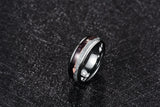 New Arrival Tungsten Carbide 8MM Inlaid Meteorite Black Agate Steel Tungsten Steel Men Wedding Bands