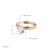 New Vintage Style Filled 14K Rose Gold AAA Zircon Diamond Ring - Wedding Rings for Women Fine Jewellery
