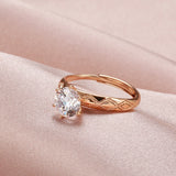 New Vintage Style Filled 14K Rose Gold AAA Zircon Diamond Ring - Wedding Rings for Women Fine Jewellery