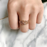 Luxury Top Quality Hollow Crown Filled Rose Gold of 14-Karat Purity New Trend Rings - Fashion Classic Jewelry Gifts