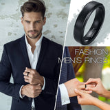 Classic Simple Gentle  Black Anti Scratch 5mm Tungsten Wedding Band for Men Women, Carbide Tungsten Ring Jewelry