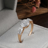 Top Quality Luxury Filled 14K Rose Gold AAA Zircon Diamonds Rings for Women Fashion Golden And Silver Color Jewelry
