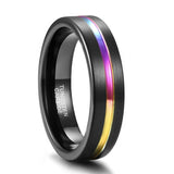Multi Color 5/7/9mm Rainbow Tungsten Ring For Men Women Classic Male Wedding Band Jewelry Fraternal Rings