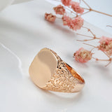 Hot Fashion Big Glossy Simple Square Design Exquisite Relief 14K Filled Rose Gold Men's Rings Fine Jewelry Gift