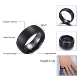 Black Interface Matt Surface Tungsten Carbide Rings for Men 8mm Wedding Bands, Classic Men Jewelry Anniversary Gift