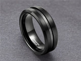 New Arrival Popular Thin Blue Line 8mm Black Tungsten Carbide Rings Wedding Bands Vintage Jewelry