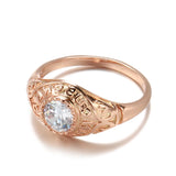 14K Rolled Rose Gold Faith Ring Micro-wax Inlay AAA+ CZ Diamonds Rings Women - Fine Religious Jewelry