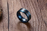 New Arrival Blue 8mm Men's Carbon Fiber Tungsten Rings for Men - Wedding Bands Tungsten Carbide Men Jewelry Rings