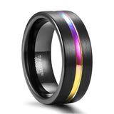 Multi Color 5/7/9mm Rainbow Tungsten Ring For Men Women Classic Male Wedding Band Jewelry Fraternal Rings
