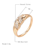 Romantic Filled 14K Rose Gold Top Quality AAA Zircon Diamonds Women's Ring  Daily Luxury Jewelry Gifts