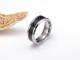 New Black Carbon Fiber Design 6/8mm Men's Ring Tungsten Carbide Engagement Ring Wedding Band Men and Women