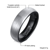 Classic New Arrival Matte Finished Minimalist 6mm Men Wedding Tungsten Carbide ,Comfort Fit Rings Bands Jewelry