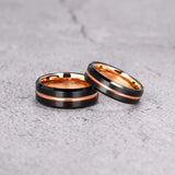 Excellent Black With Gold Color Brushed Tungsten Carbide Ring For Men 6/8mm Wedding Bands Male Engagement Rings