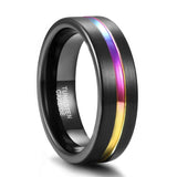 Multi Color 5/7/9mm Rainbow Tungsten Ring For Men Women Classic Male Wedding Band Jewelry Fraternal Rings