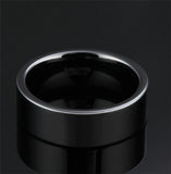Popular Flat Polished Black 6mm 8mm Tungsten Carbide Wedding Bands Engagement Rings For Men Women Jewelry
