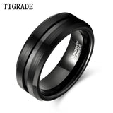 New Arrival Popular Thin Blue Line 8mm Black Tungsten Carbide Rings Wedding Bands Vintage Jewelry