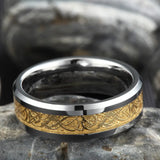 Remarkable Gold Celtic Dragon Polished Real Tungsten 6mm/8mm Engagement Rings Wedding Bands Fashion Jewelry