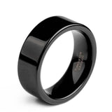 Popular Flat Polished Black 6mm 8mm Tungsten Carbide Wedding Bands Engagement Rings For Men Women Jewelry