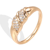 Romantic Filled 14K Rose Gold Top Quality AAA Zircon Diamonds Women's Ring  Daily Luxury Jewelry Gifts