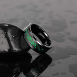 Amazing Tungsten Black Ring for Men Celtic Dragon Inlay Red/Green 8mm Mens Wedding Bands Male Comfort Fit Size 7-13