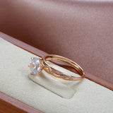 New Vintage Style Filled 14K Rose Gold AAA Zircon Diamond Ring - Wedding Rings for Women Fine Jewellery