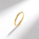 Female Polished Classic 2mm Thin Simple Tungsten Carbide Ring 4 Colors Gold,Rose Gold,Silver Color Wedding Bands