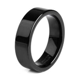 Popular Flat Polished Black 6mm 8mm Tungsten Carbide Wedding Bands Engagement Rings For Men Women Jewelry