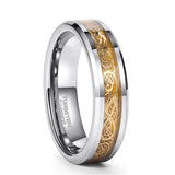 Remarkable Gold Celtic Dragon Polished Real Tungsten 6mm/8mm Engagement Rings Wedding Bands Fashion Jewelry
