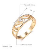New Fashion Eternal Vintage 14K Rolled Rose Gold Ring with AAA+ Cubic Zirconia Diamonds - Fine Party Jewelry