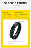Classic Simple Gentle  Black Anti Scratch 5mm Tungsten Wedding Band for Men Women, Carbide Tungsten Ring Jewelry