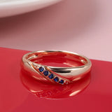Vintage Blue AAA Zircon Crystals 14K Filled Rose Gold Luxury Ethnic Party Wedding  Women Rings Trend Fine Jewelry