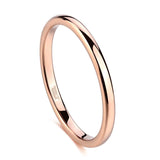 Polished Black Gold Rose Gold Silver Color Matt Fashion Tungsten 2mm Thin rings for Female Rings for Daily Use