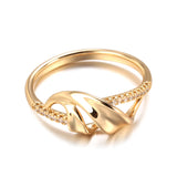Superb Hearts and Arrows 14K Rolled Rose Gold AAA+ White CZ Diamonds Hollow Single Row Diamond Rings Fine Jewelry
