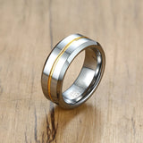 High Quality Anti Scratch 8mm Tungsten Grooved Wedding Band for Men - Anniversary Ring Gift