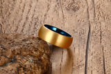 New Arrival Classic Men's Blue Tungsten Ring Classical Gold-color Rings Men Tungsten Jewelry