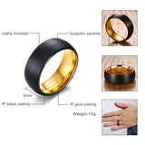 Black Interface Matt Surface Tungsten Carbide Rings for Men 8mm Wedding Bands, Classic Men Jewelry Anniversary Gift