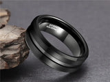 New Arrival Popular Thin Blue Line 8mm Black Tungsten Carbide Rings Wedding Bands Vintage Jewelry