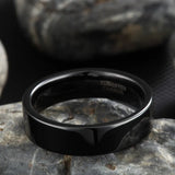Popular Flat Polished Black 6mm 8mm Tungsten Carbide Wedding Bands Engagement Rings For Men Women Jewelry