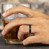 Thin Groove Two Tone Unisex 4mm Tungsten Ring Blue/Rose Gold Color Wedding Bands for Men Women Engagement Rings