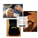 Classic Matte Finish Polished Beveled Edge Men's 8mm Black Brushed Tungsten Comfort Fit Wedding Band Rings