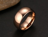 Super Domed Rose Gold Color Polished 8mm Men Pure Tungsten Carbide Ring Unisex Wedding Bands Engagement Rings