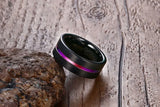 Classic Black 8mm Matte Surface Tungsten Carbide Men RingS Wedding Bands - Alliance Anniversary Gift Comfort Wear